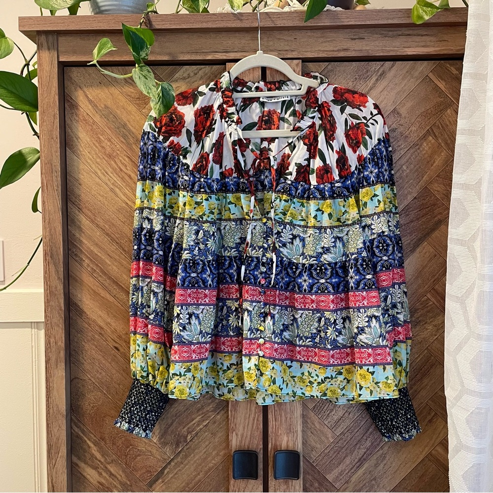 Alice + Olivia Boho Floral Blouse Small